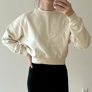 Reebok x Victoria Beckham Cropped Crew Neck Long Sleeve Sweatshirt - Size Small